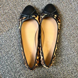 Leopard print ballet flats worn once